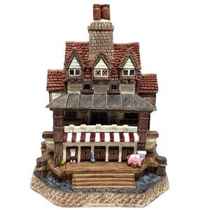 David Winter Seaside Boardwalk Coll.-Lodgings & Sea Bathing Brown/Red EUC